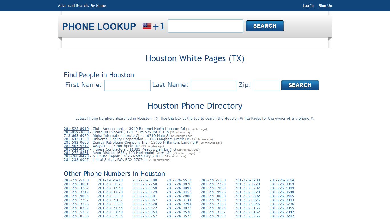Houston White Pages - Houston Phone Directory Lookup